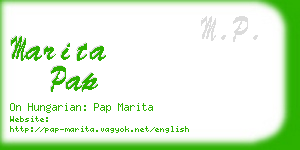 marita pap business card